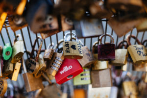 Locks on a bridge in Paris